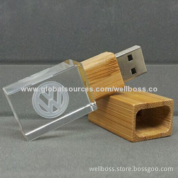 Wooden Crystal USB Gift with Logo Laser 2.0 USBNew